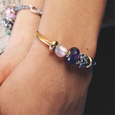Kerek Rózsakvarc Bead - Trollbeads Ékszerek Magyarország