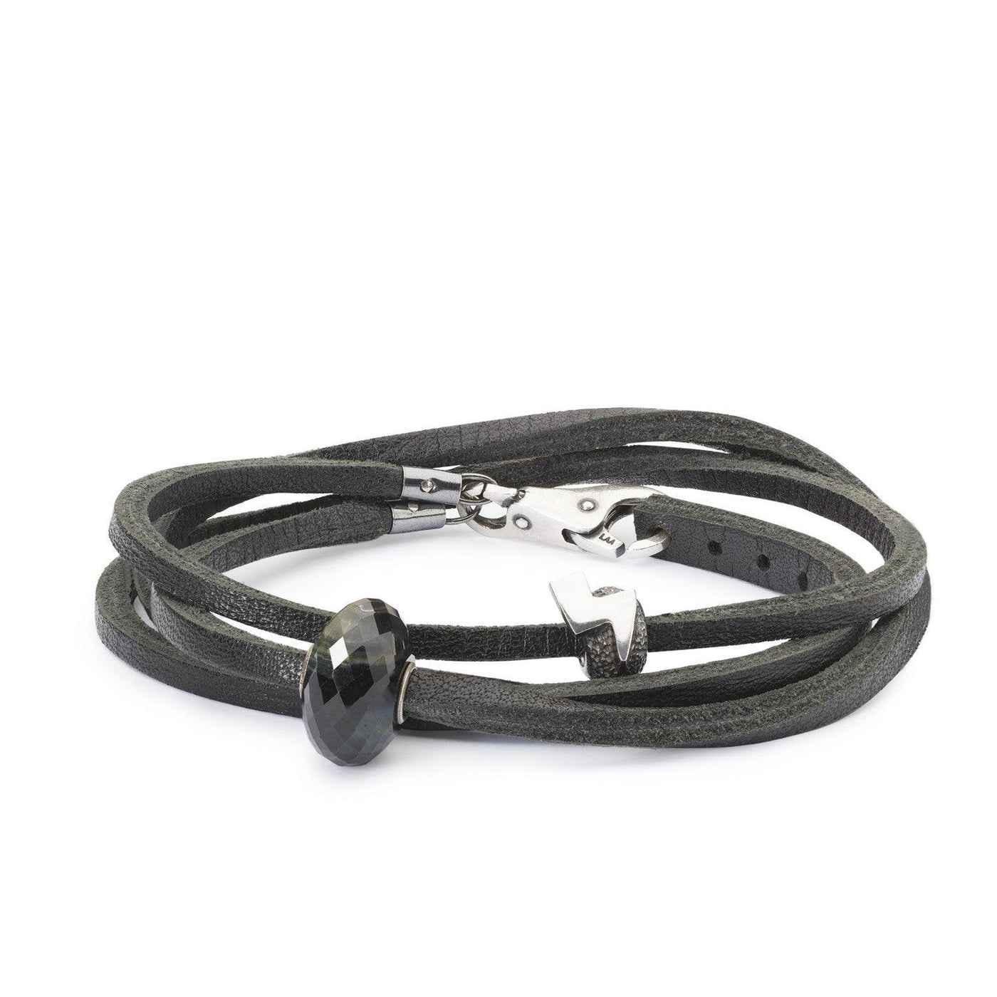 Bőr Karkötő Fekete/Ezüst - Trollbeads Ékszerek Magyarország