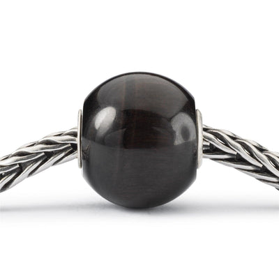 Jumbo kerek fekete macskaszem bead - Trollbeads Ékszerek Magyarország