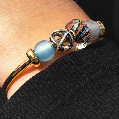 Kerek Világoskék Achát Bead - Trollbeads Ékszerek Magyarország